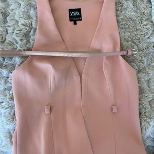 ZARA Blush Pink V-Neck Sleeveless Top